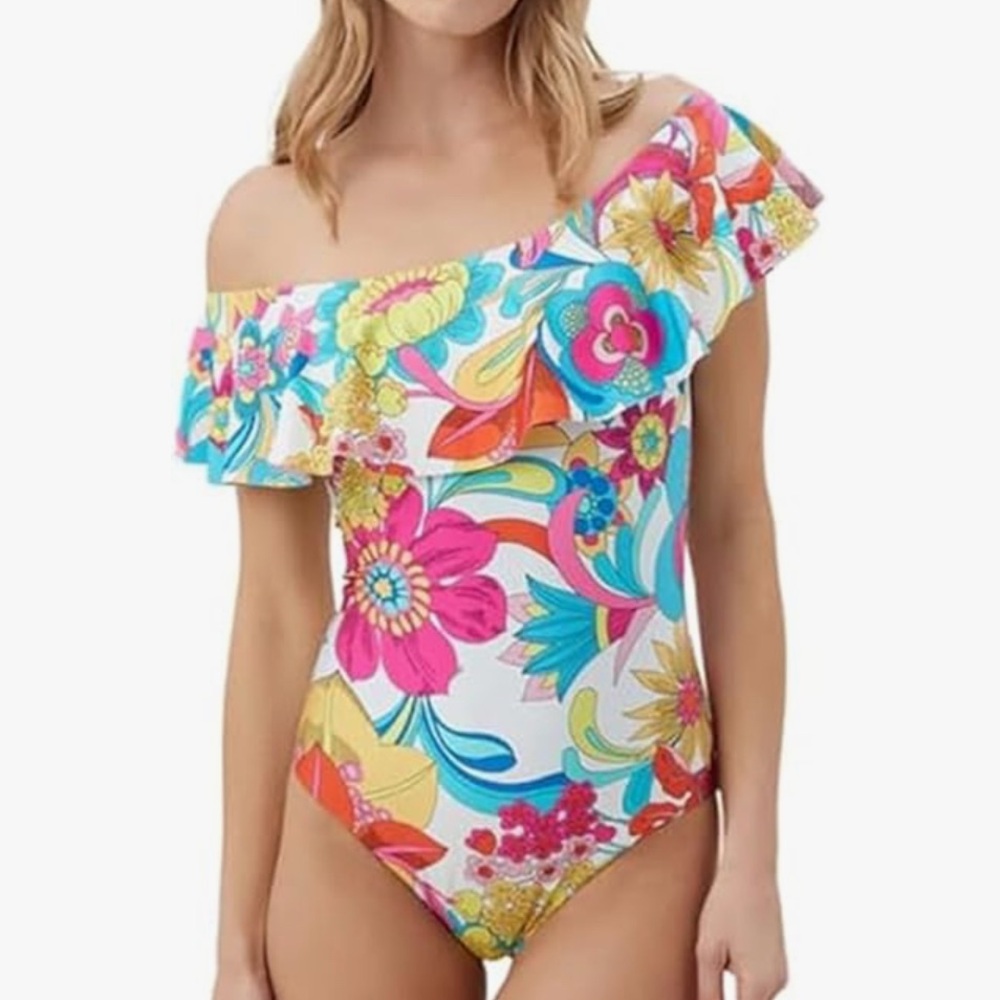 Trina Turk Fontaine Floral One Piece Swimsuit - Picture 8 of 8